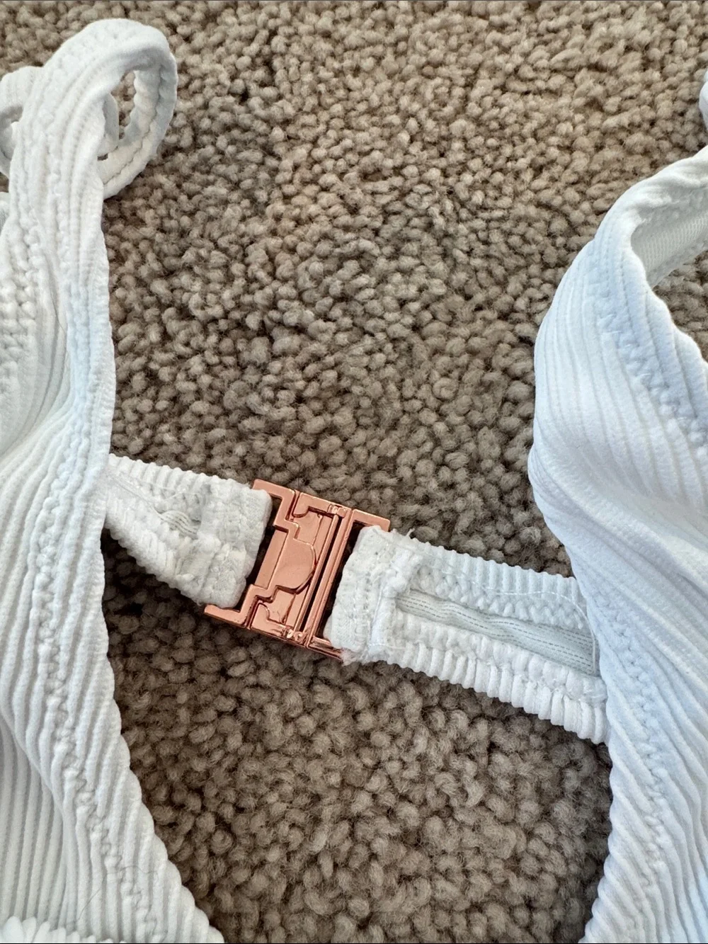 WHITE FOX SWIM | White Ribbed Knot Bikini Top